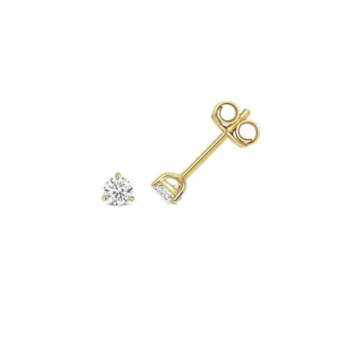 Gold Stud Earrings For Women 0.025ct. 18ct y/gold